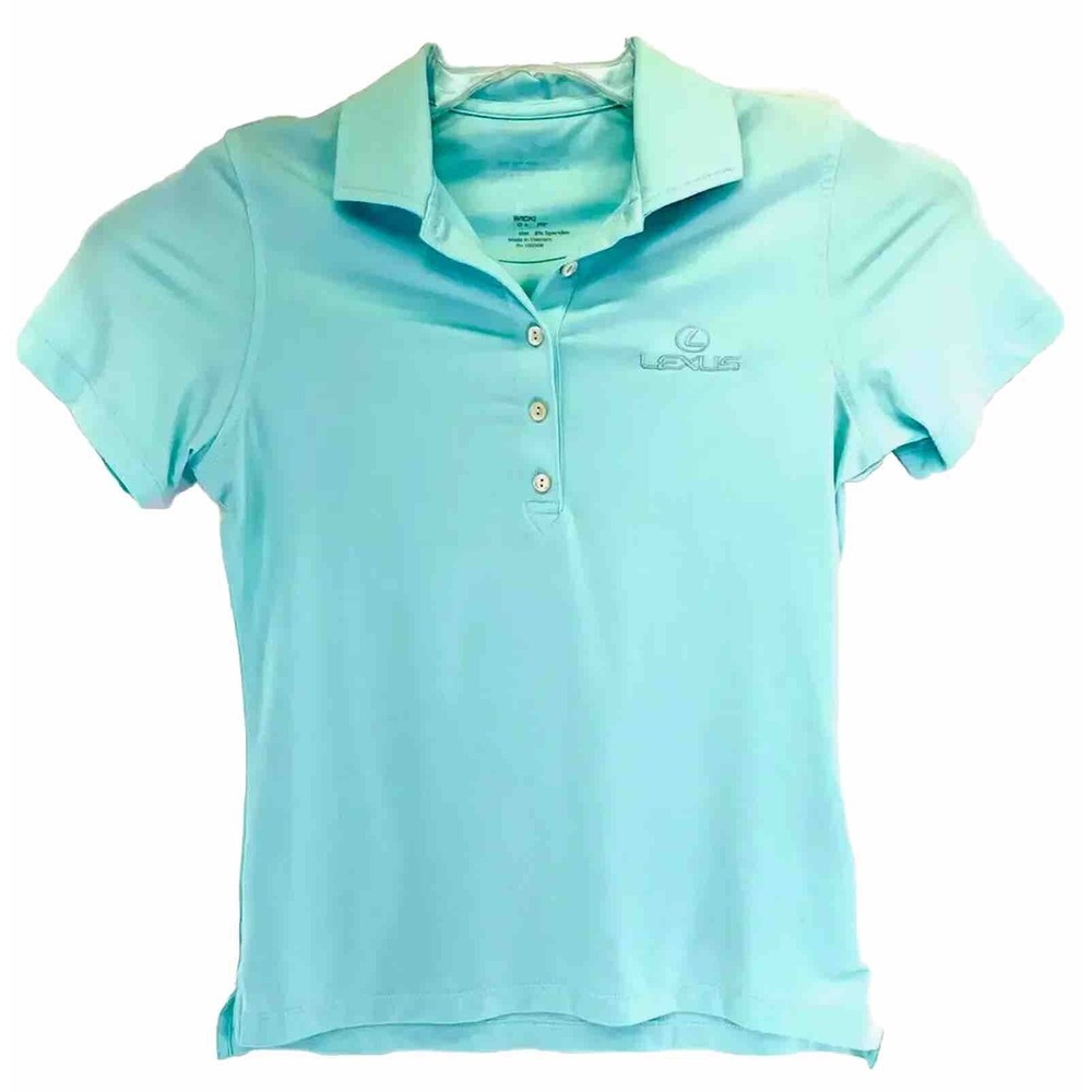 Peter Millar E4Lexus Embroidered Logo Teal Womens Sz Small Golf Polo Shirt (V24)